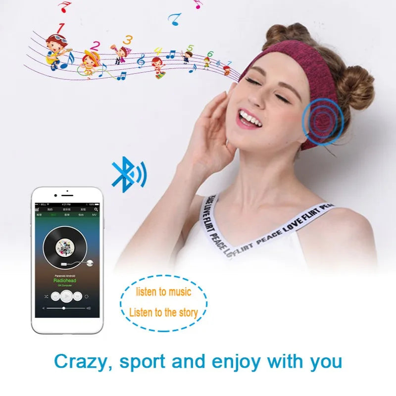 Wireless Bluetooth 5.0 Music Headband Stereo Headwear Headphone Running Earphone Sleep Headset Sports Sleeping Music Headbands