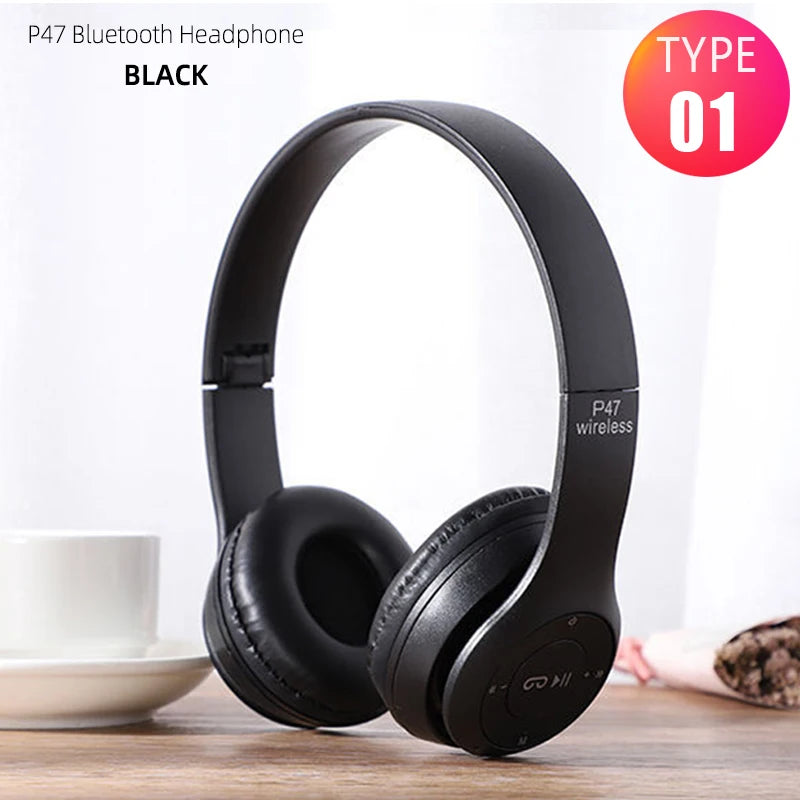 Wireless Foldable Headset Noise Cancelling Bluetooth Headphones Stereo Gaming Headband Earphone with Mic for Xiaomi Cell Tablet