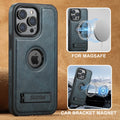 SUTENI Magnetic Support Luxury Leather Magsafe Phone Cases For iPhone 16 15 14 13 12 Pro Max Plus Cover