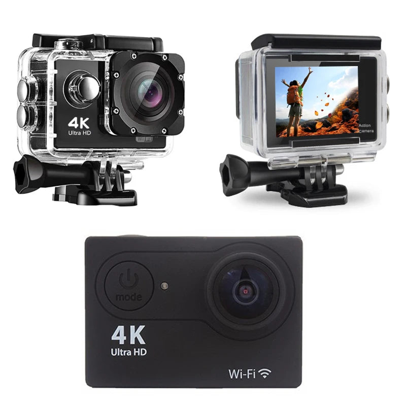 Original Ultra HD 4K Action Camera 1080P/30fps WiFi 2.0-inch Screen 170D Waterproof Underwater Helmet GO Recording Cameras Pro