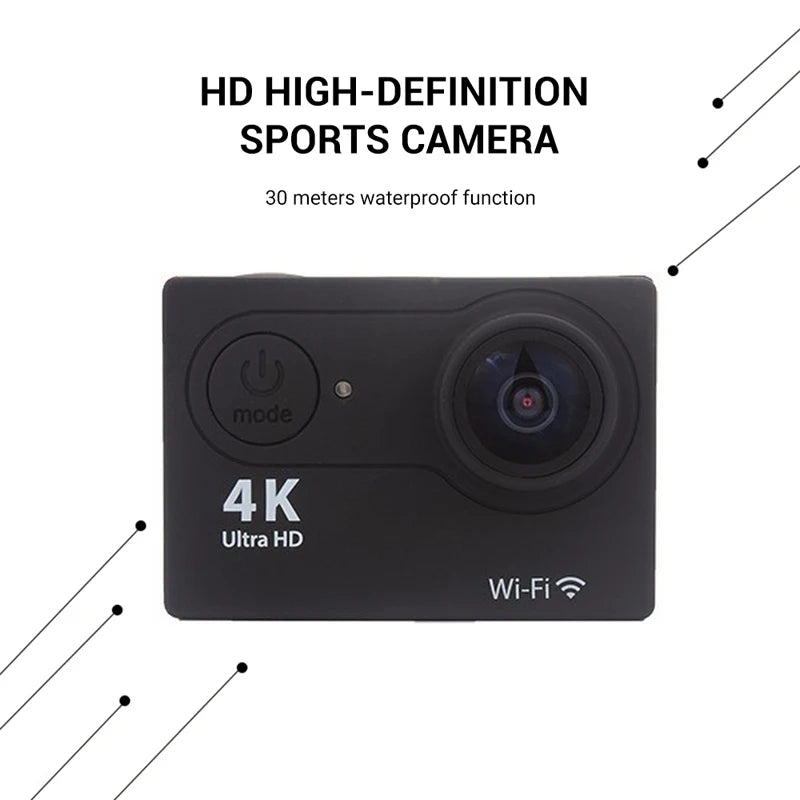 Original Ultra HD 4K Action Camera 1080P/30fps WiFi 2.0-inch Screen 170D Waterproof Underwater Helmet GO Recording Cameras Pro