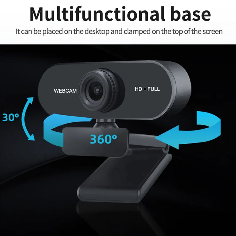 USB HD 1080P/2K Webcam Plug and Play with Microphone Computer Web Camera Autofocus for PC/Laptop Conferencing and Video Calling