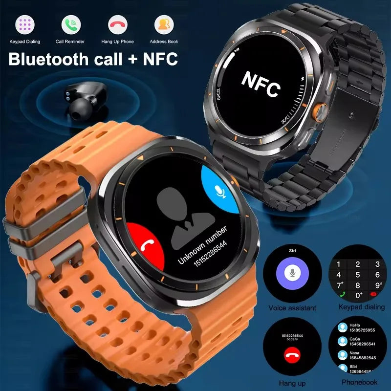 Novo Galaxy Watch 7 Ultra Smart Bracelet Men 32GB Memória GPS Trackr NFC HD Tela Safira Bluetooth chamada Smartwatches Para Samsung