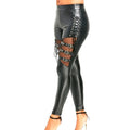 Women Leggings Sexy Like Lace Black Faux Leather Gothic Wet Look Clubwear Latex Legging Pants Slim Sexy Fashion Style New 2021