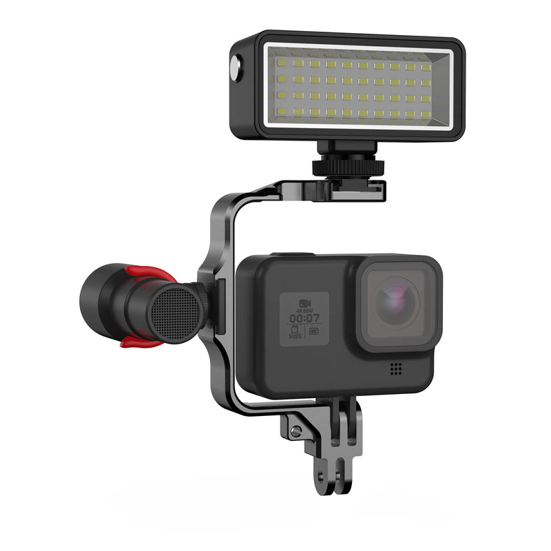 For GoPro Hero 12 11 Waterproof LED Lights Diving Fill Light Aluminum Bracket For GoPro Hero11/10/9/8, DJI SJCAM AKASO YI Camera