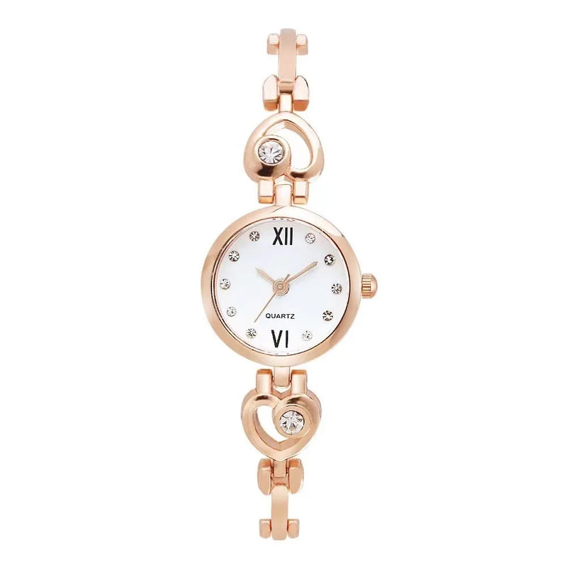 New Fashion Women Heart Bracelet Watch Rose Gold Quartz Watch Women Dress Wristwatch Casual Bracelet Watches Gift Reloj Mujer