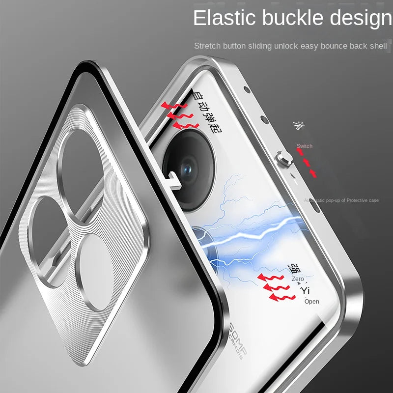 Premium Acrylic+Metal border Detachable Spring buckle Back Cover For Realme GT Neo6 SE 6.78'' RMX3850 Shockproof Phone Case