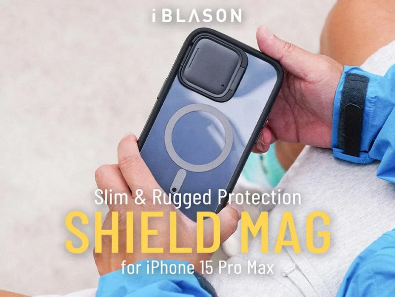 For iPhone 15 Pro Max Case with Camera Cover I-BLASON Shield Mag Clear Full-Body Protective Case with Built-in Screen Protector