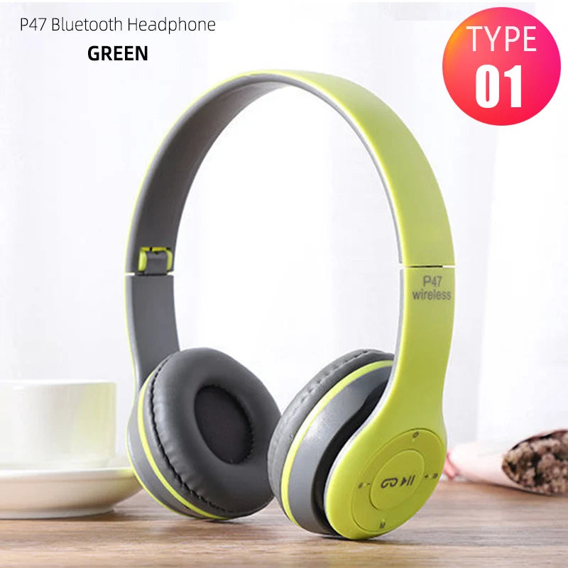 Wireless Foldable Headset Noise Cancelling Bluetooth Headphones Stereo Gaming Headband Earphone with Mic for Xiaomi Cell Tablet