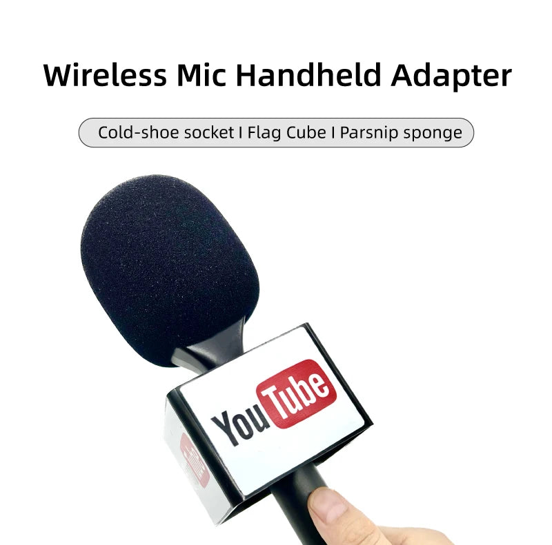 Microphone handheld adapter Mic Handle Adopter Interview go mic adapter Sponge for Boya/Rode/SYNCO/godox/dji wireless microphone