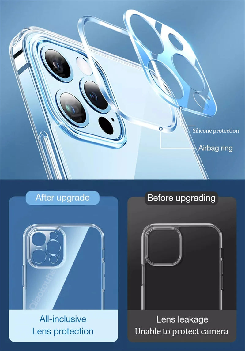 Clear Phone Case For iPhone 13 14 11 12 15 Pro Max Silicone Soft Cover on iPhone 14 Plus 13 Mini X XS MAX XR 8 7 6 SE Back Cover