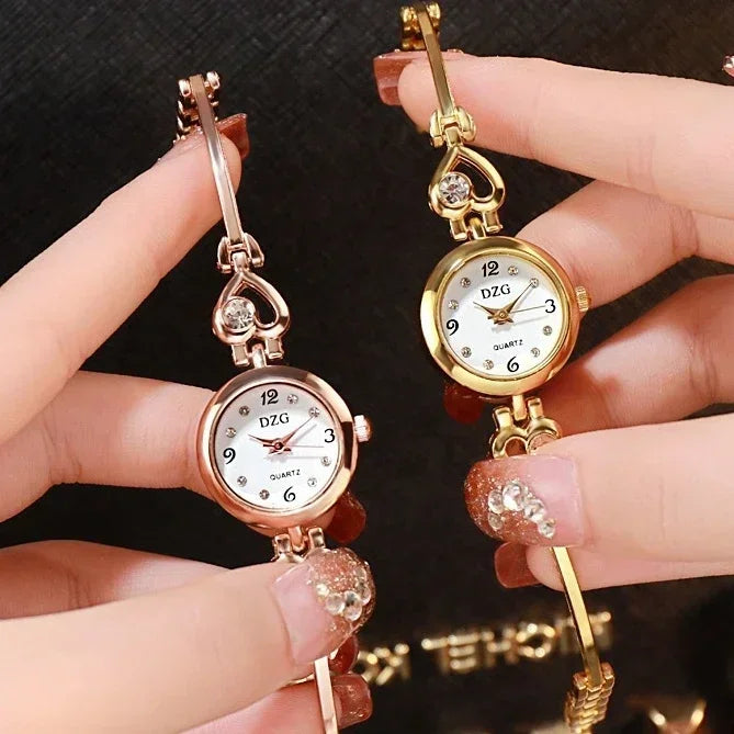 New Fashion Women Heart Bracelet Watch Rose Gold Quartz Watch Women Dress Wristwatch Casual Bracelet Watches Gift Reloj Mujer