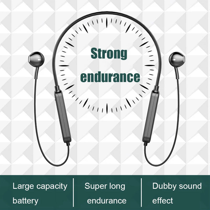 Wireless Bluetooth-compatible 5.1 Headphones Stereo Noise Cancelling Neckband Headset Sports Earbuds With Microphone