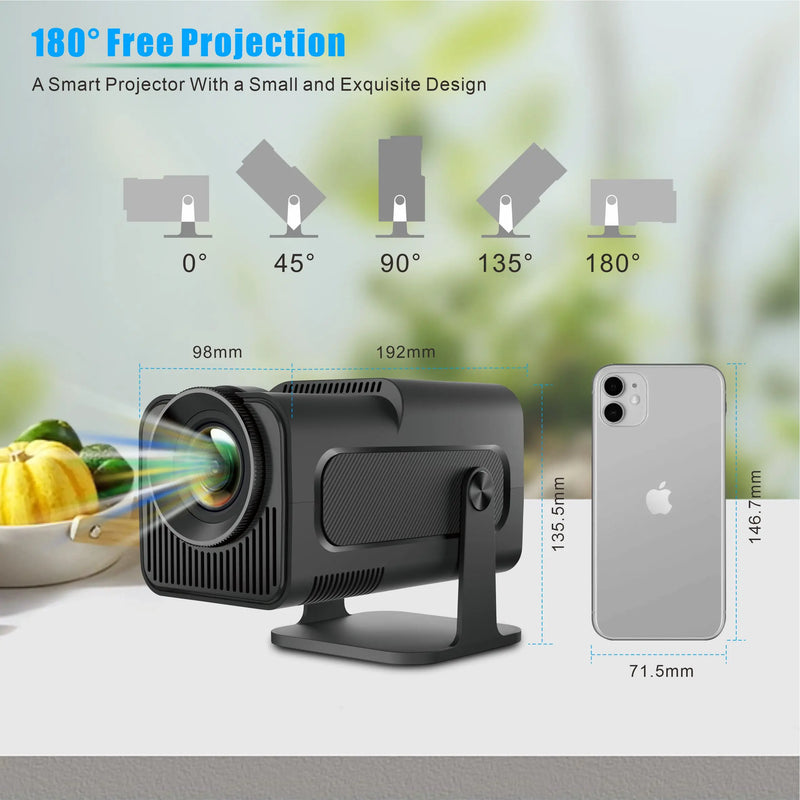 Salange Android 11 300ANSI HY320 Mini Projector 4K Native 720P Dual Wifi6 BT5.2 Cinema Outdoor Portable Projetor