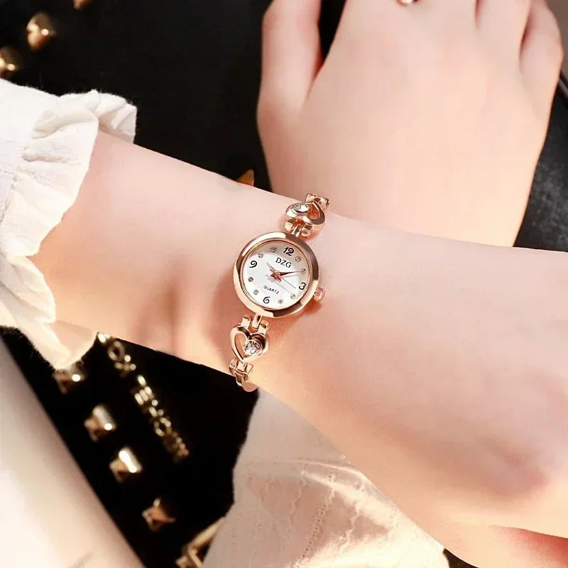 New Fashion Women Heart Bracelet Watch Rose Gold Quartz Watch Women Dress Wristwatch Casual Bracelet Watches Gift Reloj Mujer