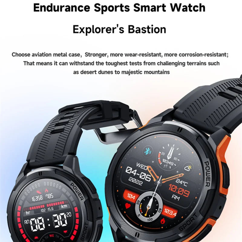 Smart Watch C25 Men Bluetooth Call 1.43inch Amoled Screen AI Voice 410mAh Battery 1ATM Waterproof Outdoor Sport Smartwatch