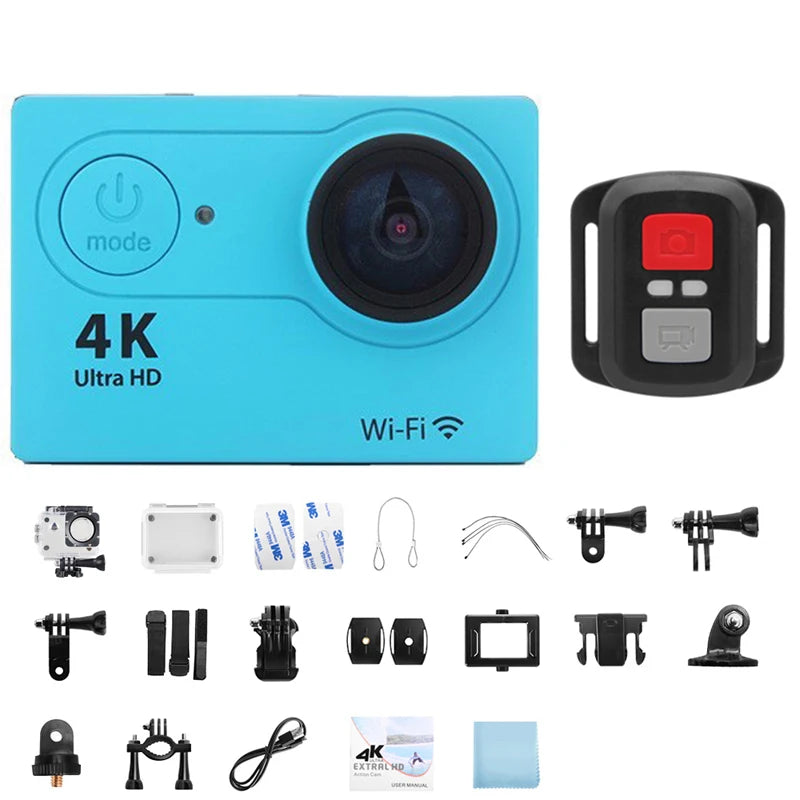 Original Ultra HD 4K Action Camera 1080P/30fps WiFi 2.0-inch Screen 170D Waterproof Underwater Helmet GO Recording Cameras Pro