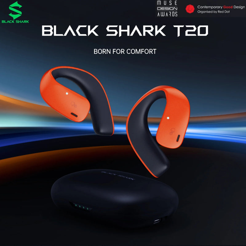 Black Shark T20 Wireless Earbuds, Bluetooth 5.3 IPX67 Waterproof Earphones, Over Ear Buds Stereo Deep Bass Headset with Earhooks