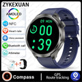 2024 New For HUAWEI Outdoor Sports Smart Watch Men AMOLED Screen NFC GPS Compass Heart rate Waterproof Bluetooth Call SmartWatch