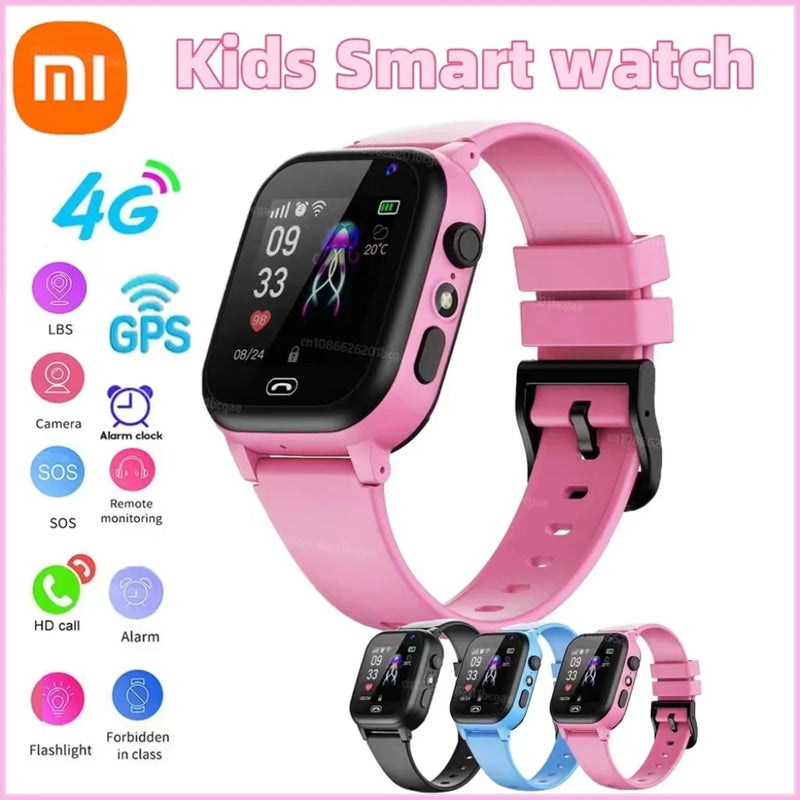 Xiaomi Kids 4G Smart Watch SOS GPS Localização Videochamada Cartão SIM Criança SmartWatch Câmera À Prova D'Água Relógio de Atualização Para Meninos Meninas