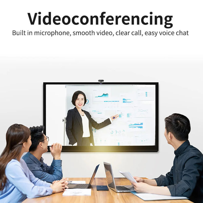 USB HD 1080P/2K Webcam Plug and Play with Microphone Computer Web Camera Autofocus for PC/Laptop Conferencing and Video Calling