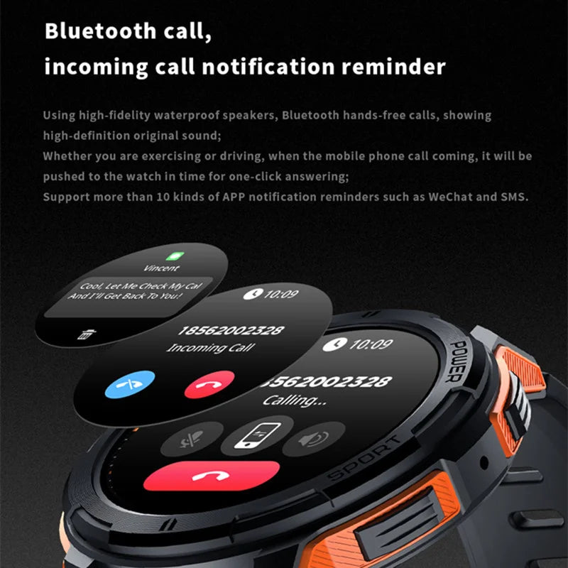 Smart Watch C25 Men Bluetooth Call 1.43inch Amoled Screen AI Voice 410mAh Battery 1ATM Waterproof Outdoor Sport Smartwatch