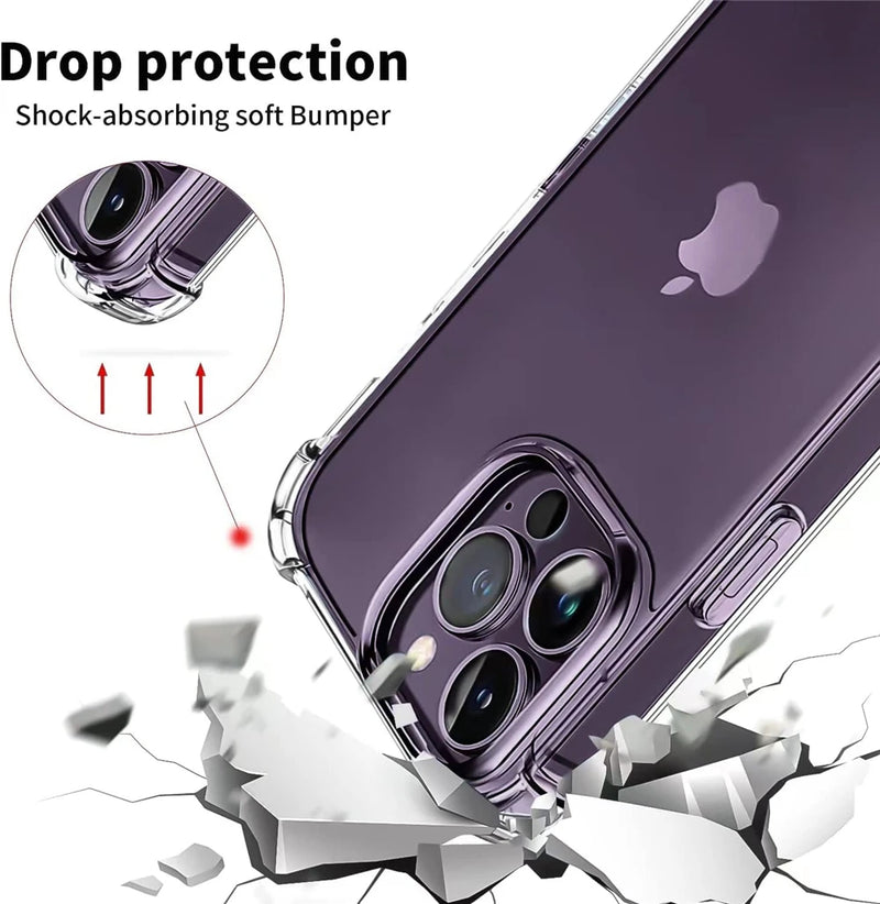 Luxury Clear Shockproof Case For iPhone 15 Pro Max Soft TPU Silicone Case on For iPhone 15 Plus Transparent Back Cover