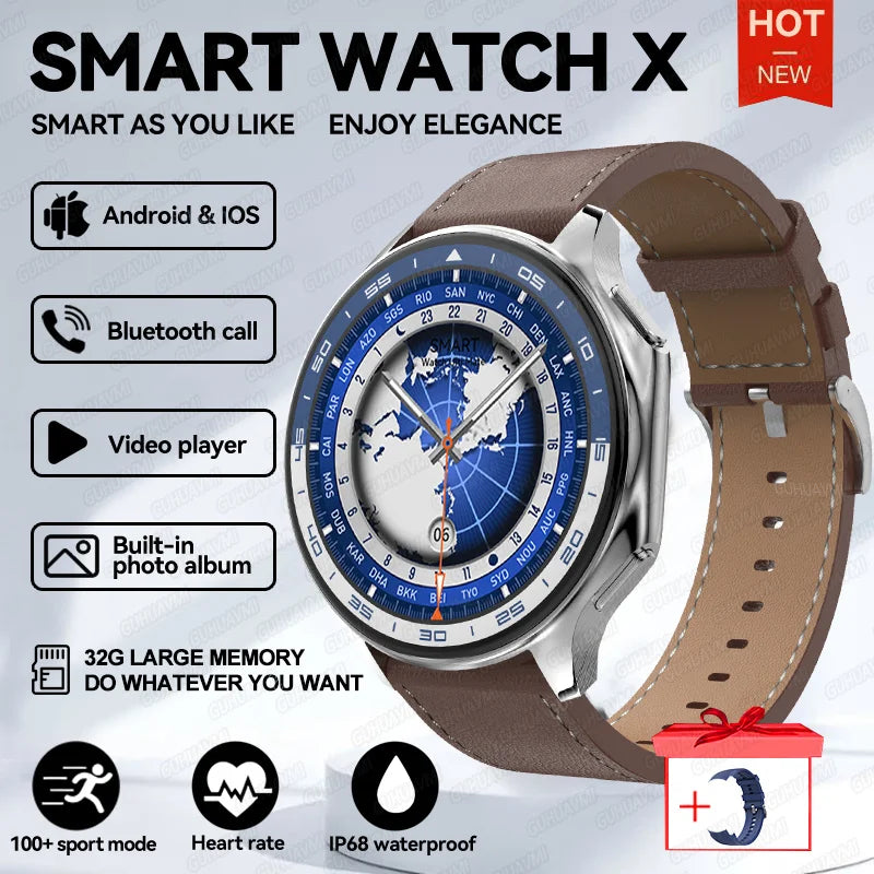 2024 Novo para OPPO Watch X Smart Watch 4G Memória Música Vídeo Bluetooth Chamada IP68 À Prova D'Água AMOLED Smartwatch para Fones de Ouvido TWS ﻿