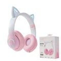 Wireless Headphone Flash Light Cute Cat Ears with Mic Control LED Kid Girl Stereo Music Helmet Phone Bluetooth Headset Gift