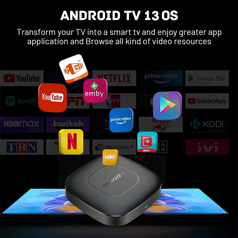 Android13 box android TV AllwinnerH313 Google Assistant, Bluetooth  2G16G 2.4G5G Wifi T1