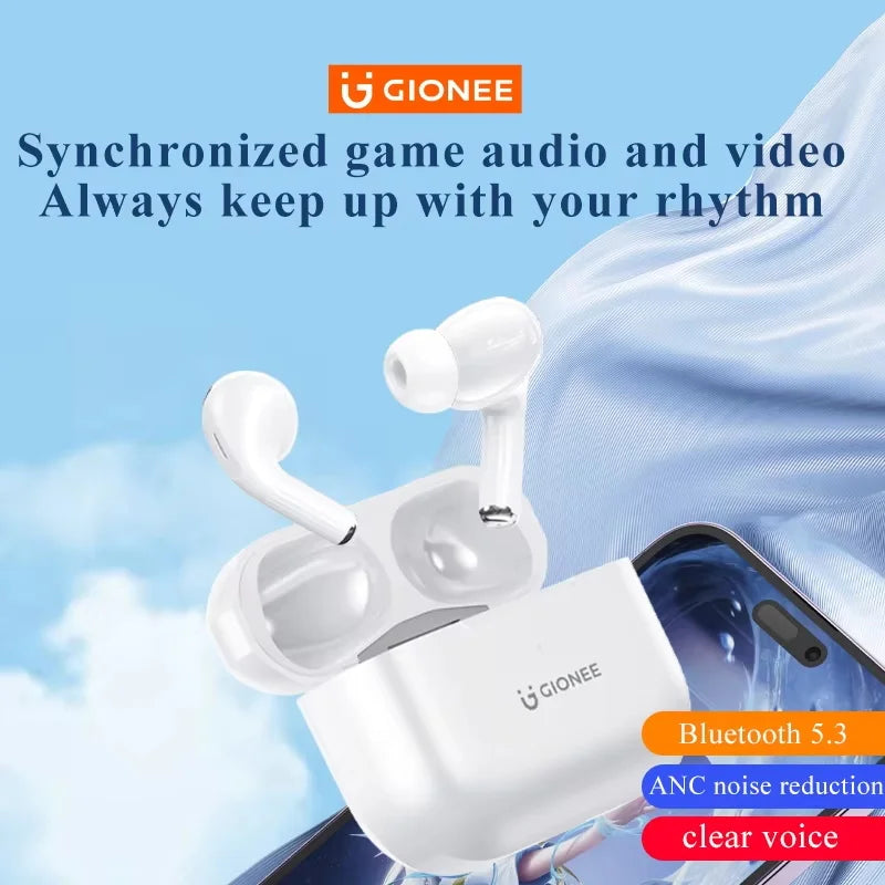 GIONEE JL005 In-ear ANC Wireless Earphone Bluetooth 5.3 Noise Cancellation Wireless Headphone Support 3D Spatial Audio Earbuds