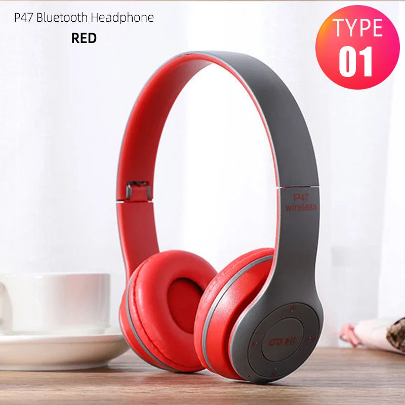 Wireless Foldable Headset Noise Cancelling Bluetooth Headphones Stereo Gaming Headband Earphone with Mic for Xiaomi Cell Tablet