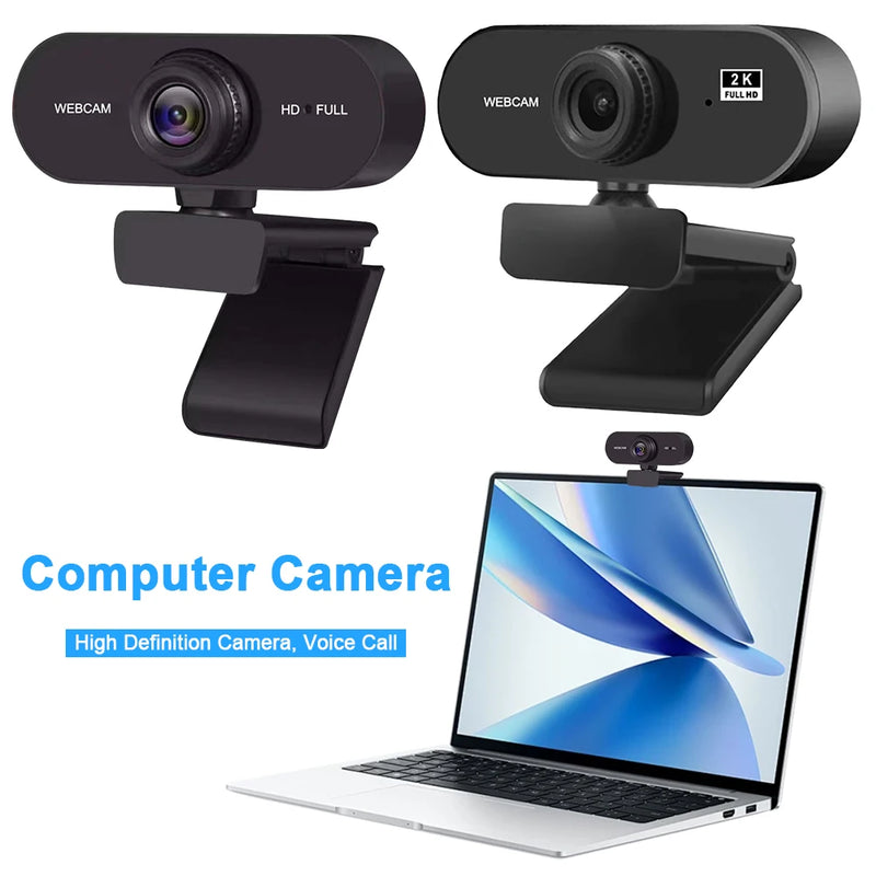 USB HD 1080P/2K Webcam Plug and Play with Microphone Computer Web Camera Autofocus for PC/Laptop Conferencing and Video Calling