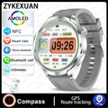 2024 New For HUAWEI Outdoor Sports Smart Watch Men AMOLED Screen NFC GPS Compass Heart rate Waterproof Bluetooth Call SmartWatch