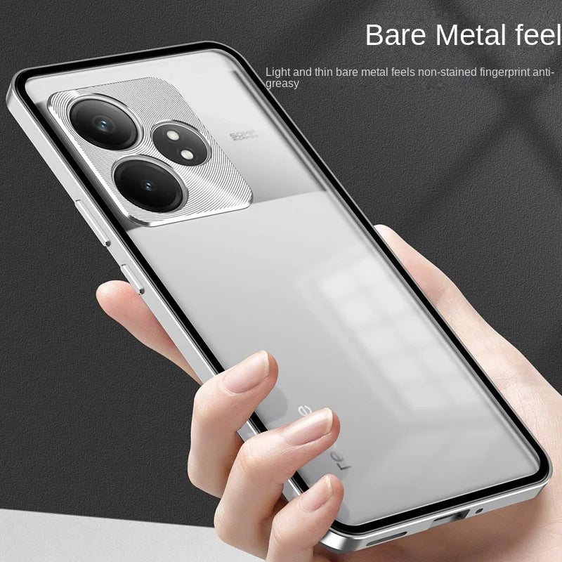 Premium Acrylic+Metal border Detachable Spring buckle Back Cover For Realme GT Neo6 SE 6.78'' RMX3850 Shockproof Phone Case