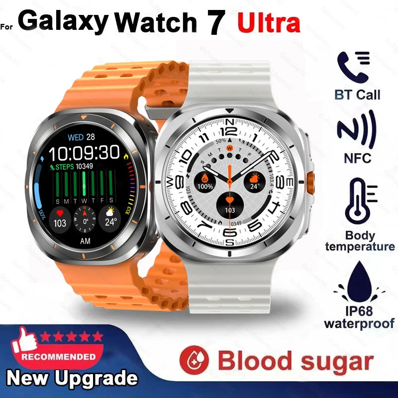 Novo Galaxy Watch 7 Ultra Smart Bracelet Men 32GB Memória GPS Trackr NFC HD Tela Safira Bluetooth chamada Smartwatches Para Samsung