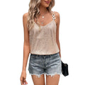 Stylish Sparkle Women s Sequin Halter Neck Sleeveless Shimmer Blouse Glitter Party Clubwear