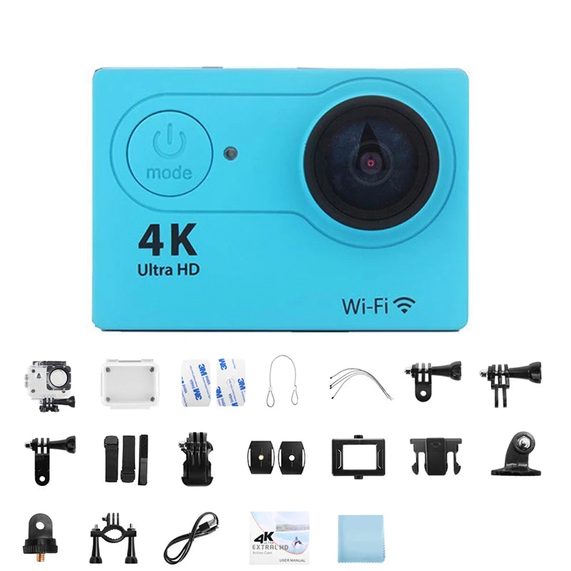 Original Ultra HD 4K Action Camera 1080P/30fps WiFi 2.0-inch Screen 170D Waterproof Underwater Helmet GO Recording Cameras Pro