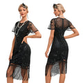 1920s Flapper Vintage Sequin Dress Great Gatsby Cocktail Party Tassel Dress Wedding Party Dance Dress Beaded Dress