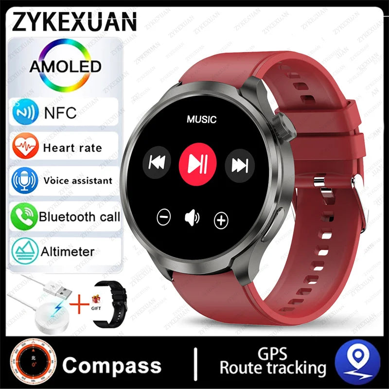 2024 New For HUAWEI Outdoor Sports Smart Watch Men AMOLED Screen NFC GPS Compass Heart rate Waterproof Bluetooth Call SmartWatch