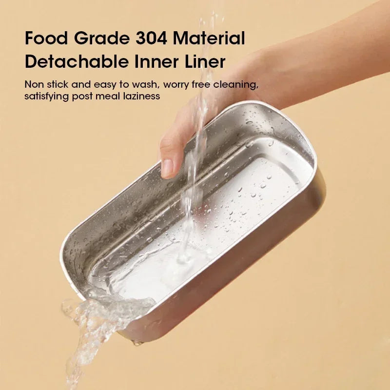 900ML lancheira elétrica aquecedor de alimentos portátil com preservação de calor autoaquecimento panela de cozimento a vapor para trabalhador de escritório