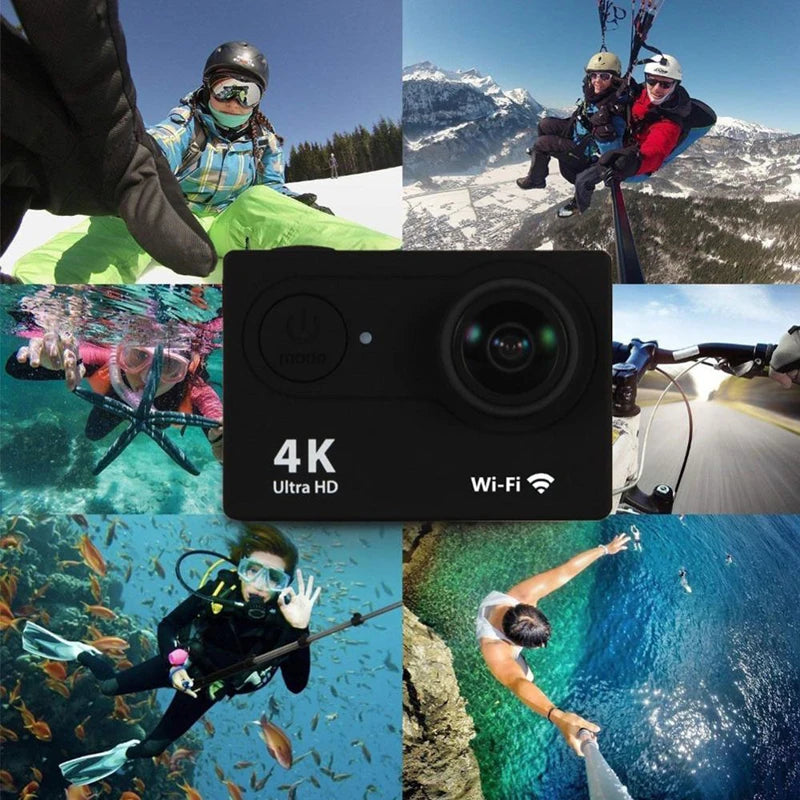 Original Ultra HD 4K Action Camera 1080P/30fps WiFi 2.0-inch Screen 170D Waterproof Underwater Helmet GO Recording Cameras Pro