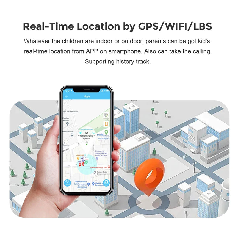 Relógio de pulso infantil Relógio inteligente infantil 4G GPS Chamada de vídeo Bateria de 950 mAh SOS Smartwatch Câmera Monitor Rastreador Localização Telefone Relógio