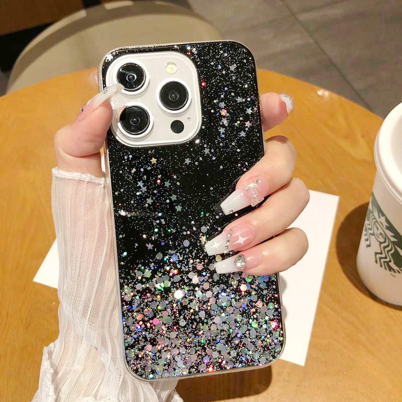 Dream Glitter Silicone Epoxy Soft Case for Samsung S24 ULTRA S23 Plus S25 A05S M54 F54 M34 A25 A15 A35 A55 thin Clear Cover